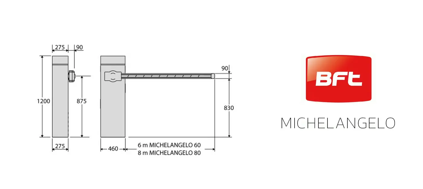 مشخصات فنی راهبند بی اف تی مدل MICHELANGELO